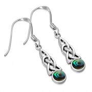 Abalone Shell Celtic Trinity Knot Earrings - e387h